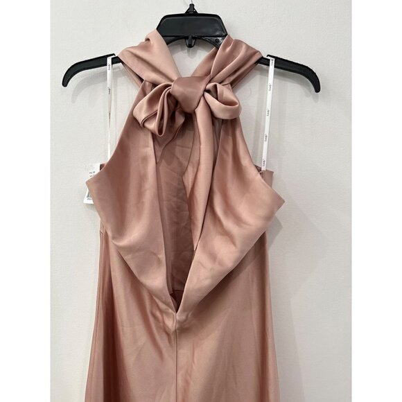 NWTD LOVELY Size S Imogen Twist Halter Charmeuse Trumpet Gown MSRP $231 - Picture 8 of 13